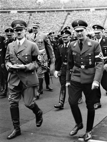 Adolf Hitler and Baldur von Schirach at the Hitler Youth Rally in Nuremberg